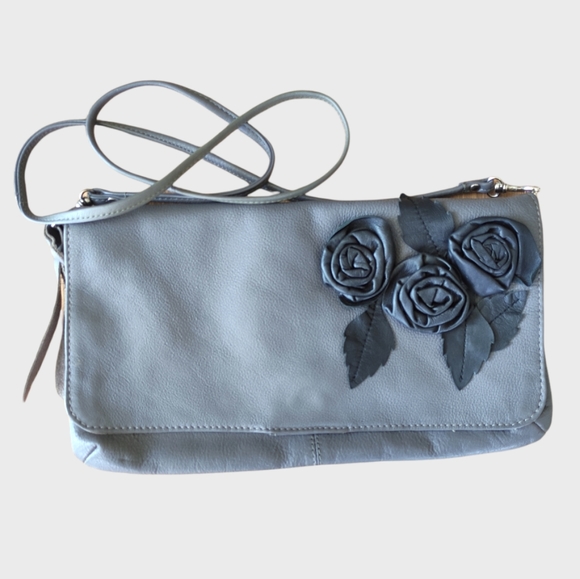 Topshop Handbags - 💢Sale!💢 Topshop Small Genuine Leather Flower detail Cross Body Shoulder Bag